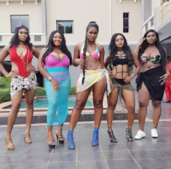 Upcoming Nigerian Actresses Pose In Their Swimwear By A Pool